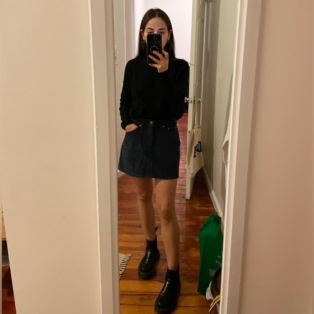 Blue Corduroy Navy Skirt from Reformation